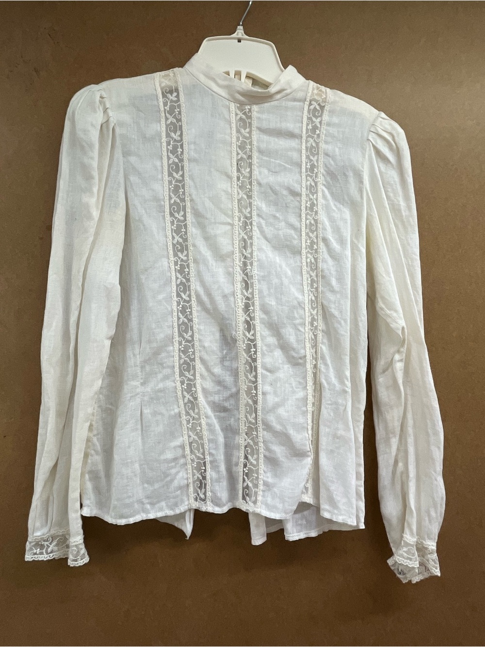 VINTAGE White Lace-Trim Victorian-Inspired Women's Blouse by Liberty & Lucrezia